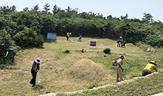 제주 서문본당, 황경한 묘역 찾아 벌초 