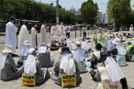 '탈탈탈 희망 국토 도보 순례단' 3주 여정 마치고 미사·기자회견